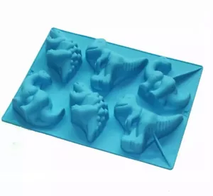 6 cavidades de dinosaurio 🙂 molde de silicona pastel chocolate fondant jalea molde caramelo - Imagen 1 de 2