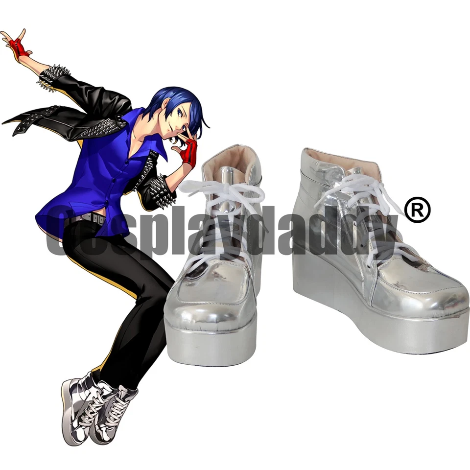 Dancing in Starlight Yusuke Kitagawa Cosplay Shoes Silver Platform Ankle Boots - Image 1 of 4