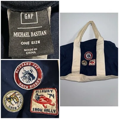 BOLSO DE LONA MICHAEL BASTIAN X GAP X GQ CAMPING CAMINATA Snow Rally Azul Marino (USADO EN EXCELENTE ESTADO) Foto 1 de 4