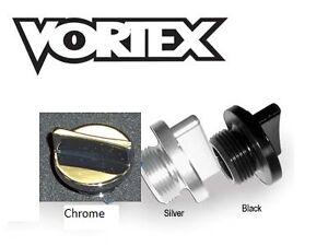 Vortex Oil Filler Motorcycle Cap Black Chrome Silver Fits Triumph Honda - CA218
