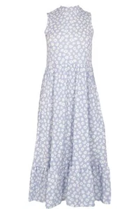 Abito midi senza maniche Miss Selfridge blu chiaro margherita stampa Ditsy - Foto 1 di 5