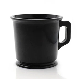 Men Plastic Black Barber Shaving Mug, Soap Bowl Cup for Shave Brush Light Weight - Picture 1 of 8