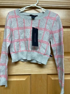 Tommy Hilfiger Girls Size 4 Cloud Heather Pink Cloud Gray Long Sleeved Sweater - Picture 1 of 3