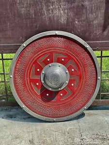 Medieval Viking Shield Wooden Round Authentic Battle worn Norse Armor gift - Picture 1 of 4