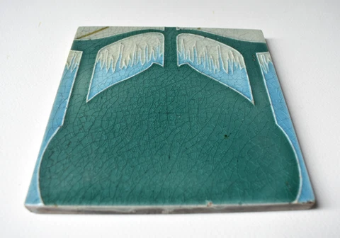 Minton Art Nouveau Abstract Nature Design Original English Tile C.1910 Cover