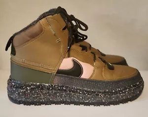 Size 12 -Men's Nike Air Force 1 Boot NN Brown Kelp Crater - DD0747-300 - Picture 1 of 8