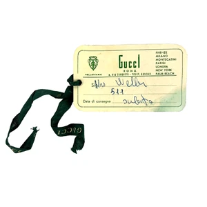 Vintage Gucci Roma Leather Store Proof of Purchase Sale Tag Italy 1950s RARE - Picture 1 of 6