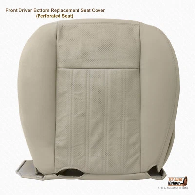 Lincoln Aviator 2003 2004 4x4 parte inferior del conductor cubierta de asiento de cuero perforado tostado Foto 1 de 4
