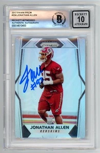 Jonathan Allen Signed 2017 Panini Prizm Rookie Rc Card Beckett 10 Auto Vikings - Picture 1 of 1
