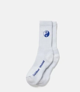 Outdoor Voices Graphic Crew Socks NWT 2 Pairs White RecKnit Size S/M - Picture 1 of 8