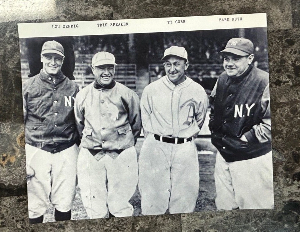 Foto 8x10 Babe Ruth, Lou Gehrig, altavoz Tris, Ty Cobb @SC2 Foto 1 de 1