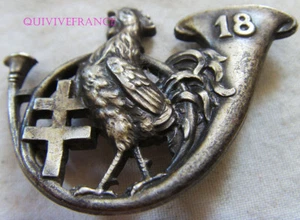 IN13563 - INSIGNE 18° Bataillon de Chasseurs Alpins, cor rond, 2 anneaux anciens - Picture 1 of 2