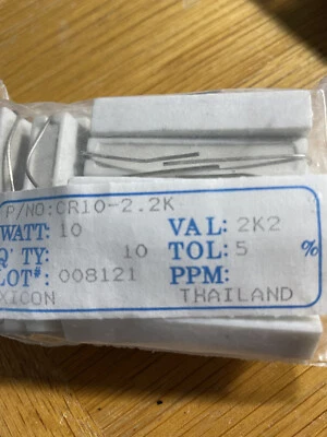 Lote de TRES (3) XICON 2.200 Ohmios 10 Watt Resistencias de Potencia Cerámicas Wirewound. Foto 1 de 2