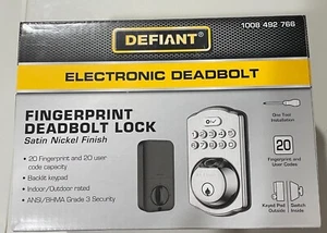 Defiant Electronic Fingerprint Deadbolt Satin Nickel Finish 1008492766 BRAND NEW - Picture 1 of 3
