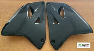 SUZUKI RM 125 RM 250 2T 2001-2022 COPPIA CONVOGLIATORI RADIATORE NERO - Foto 1 di 1