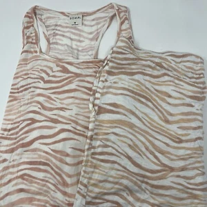 Soma Cool Nights Slub Pajama Set Noble Tiger Hush Medium Tank Sleepshirt Pants - Picture 1 of 13