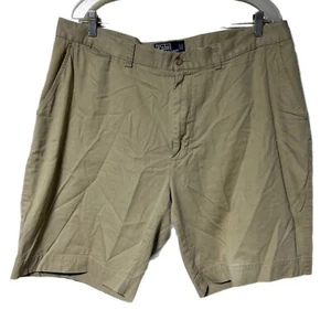 Polo Ralph Lauren vintage marrone cotone kaki pantaloncino piatto davanti uomo 38" - Foto 1 di 8