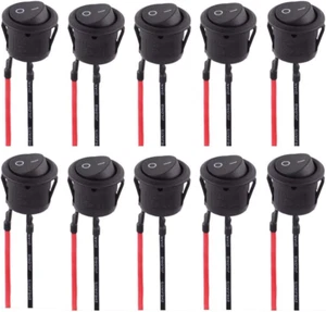 10PCS Solder SPST On/Off Mini Boat Rocker Switch AC 6A/250V 10A/125V 2Pin Toggle - Picture 1 of 5
