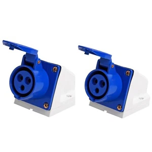 2 X 240V 16A 3 Pin Ip44 Outdoor Electrical Panel Socket Outlet 16 Amp ct5354 uk - Picture 1 of 3