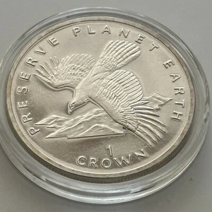 1994 Gibraltar "Preserve Planet Earth" Eagle CuNi Coin Brilliant Uncirculated - Picture 1 of 6