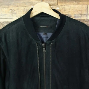 John Varvatos Lederjacke Gr. XL Ziegenfell Herren Full Zip Bomber Cafe Racer - Bild 1 von 12