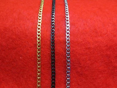 COLLAR CADENA ACERO INOXIDABLE UNISEX 16"-24" 3MM PLATA, NEGRO, CHAPADO EN ORO Foto 1 de 3