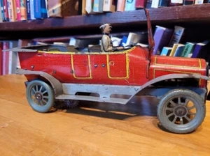 NICE VINTAGE 1910'S OROBR TIN LITHO WIND UP TOURING CAR with DRIVER - Picture 1 of 14