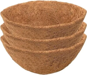 Pack of 9 Garden Basket Plant Coco Fibre Liner Pots Bowl Shaped - 10" (26cm) Dia - Picture 1 of 7