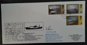 1984 Falkland Islands Dep. HMS Endurance Cover ties 3 stamps Rhind signature - Picture 1 of 2