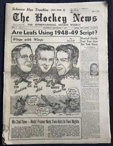 The Hockey News, Dec. 3 1949, Vol. 3 No. 9, Gordie Howe, Sid Abel, Ted Lindsay