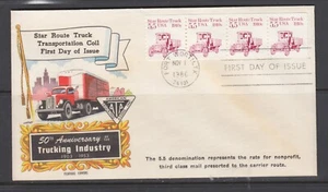 US Sc 2125 FDC. 1986 5.5c Star Route Truck coil, Fluegel cachet, unaddressed - Picture 1 of 1