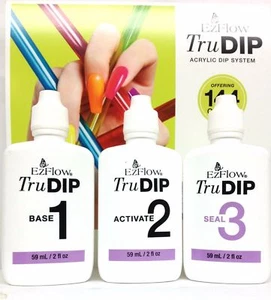 EzFlow TruDIP 3-Step Acrylic Dip- Base-1,Activate- 2, Seal-3 -2oz-Earse-Pick any - Picture 1 of 10
