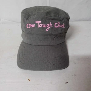 Sombrero para mujer Halmark One Tough Chick estilo ejército espalda ajustable conciencia del cáncer - Imagen 1 de 5