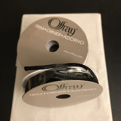 Offray Ribbon Trim - Black - 1/8" x 3 yd Ea. - Lot of 4 Spools - Image 1 of 4