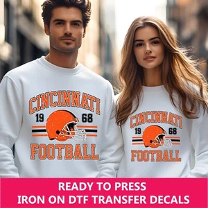 Cincinnati Bengals Estilo Retro Hierro En Transferencia, Listo Para Presionar Transferencia DTF - Imagen 1 de 4