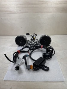 HARLEY DAVIDSON BOOM! AUDIO CRUISER AMP SPEAKER KIT - CHROME 1 1/4" GENUINE OEM - Picture 1 of 24