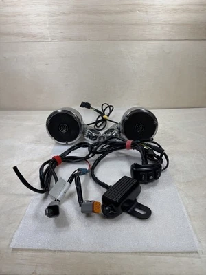 HARLEY DAVIDSON BOOM! AUDIO CRUISER AMP SPEAKER KIT - CHROME 1 1/4" GENUINE OEM - Image 1 of 4