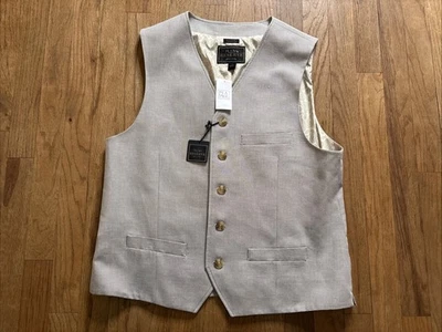 Chaleco JoS A Bank 5 botones ajuste a medida para hombre gris medio nuevo con etiquetas preppy Foto 1 de 4