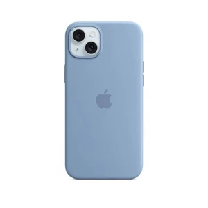Genuine Apple iPhone 15 Pro Silicone Case W/ MagSafe - Winter Blue - Photo 1 sur 5