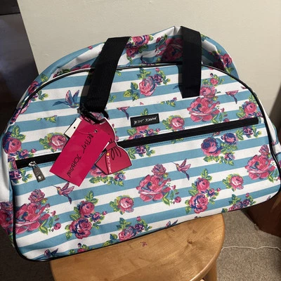 Bolsa de lona para equipaje de mano con ruedas Weekender BETSEY JOHNSON Power Flowers Foto 1 de 4