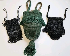 LOT Art Deco 1920's Antique Czech Bead Glass Micro Beaded Bags Purses Flapper  - Picture 1 of 24