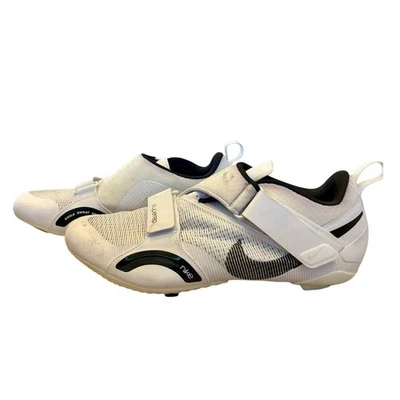 Zapato de ciclismo Nike Superrep usado para hombre blanco y negro con clip talla 13 Foto 1 de 4