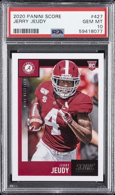 2020 PANINI SCORE #427 JERRY JEUDY ROOKIE RC PSA 10 - Image 1 of 2