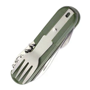 Camping Utensils Cutlery Set Stainless Steel Folding Detachable Camping Tab SC - Picture 1 of 12