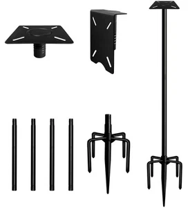 75 Inch Bird Feeder Pole with 5-Prong Base Adjustable Bird House Pole Mount Kit - Picture 1 of 8