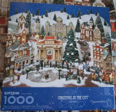 Springbok Navidad en la Ciudad por Departamento 56 1000 Piezas Puzzle NUEVO SELLADO 1999 Foto 1 de 4