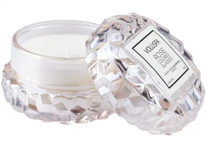 VOLUSPA ROSE COLORED GLASSES MACARON GLASS JAR CANDLE COCONUT WAX 15H 1.8 OZ NEW - Picture 1 of 6