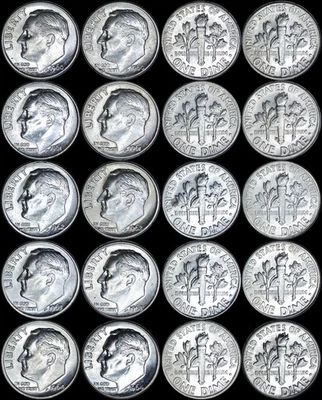 10 Roosevelt Dimes 1960,61,62,63,64 P&D Sets 90% Silver VF-XF-BU 💥💥 - Image 1 of 4