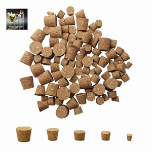 Mini Cork Stoppers - 100-Pack Tapered Bottle Plugs, 5 Sizes - Picture 1 of 4