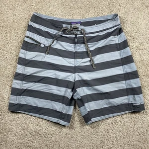 Patagonia Striped Board Shorts Swim Trunks Mens Size 31 Gray 6.5” Inseam - Picture 1 of 7